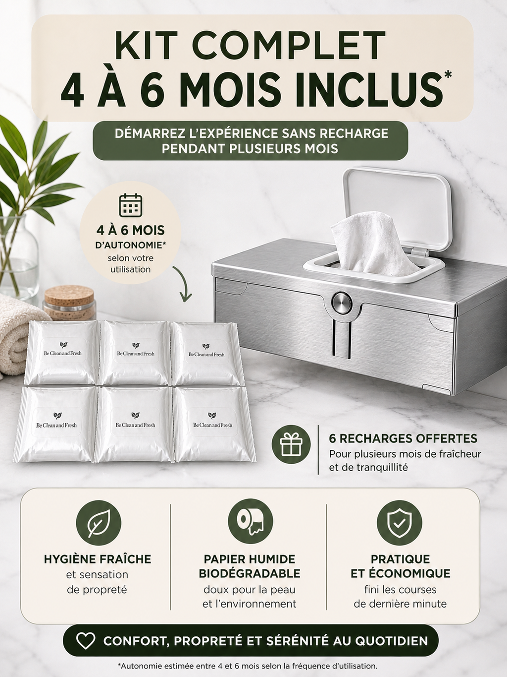 KIT STARTER : 1 boitier mural +6 recharges offertes